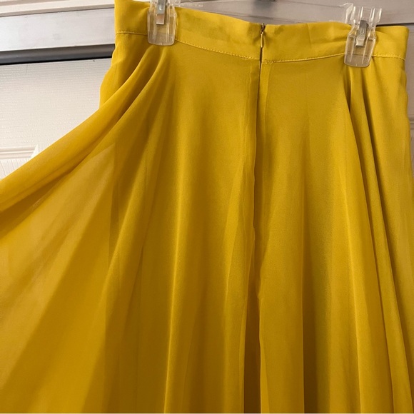 Marigold Yellow Maxi Skirt High Waist Sheer - Picture 10 of 10